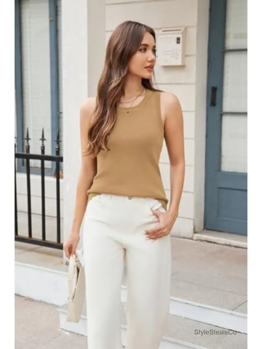 Sleeveless Sweater Vest Lightweight Knit Non See Through Business Casual Tank - Picture 5 of 6